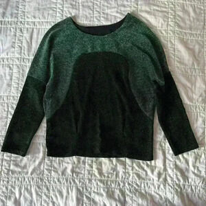 Metallic sweater silver black long sleeve top Christmas New Year's party large